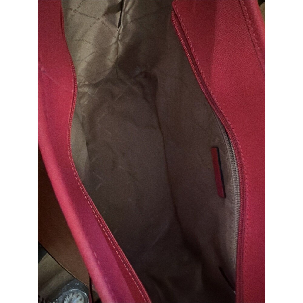 Michael Kors Jet Set Large Tote Fuchsia Pink Saffiano Leather Top Zip Gold. EUC! - Picture 9 of 16